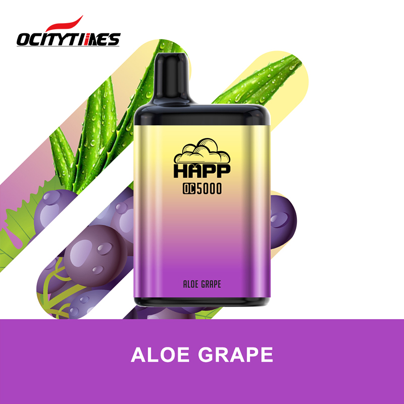 3% Nicotine 5000 Puffs Aloe Grape Flavors New Disposable E-Cigarette 